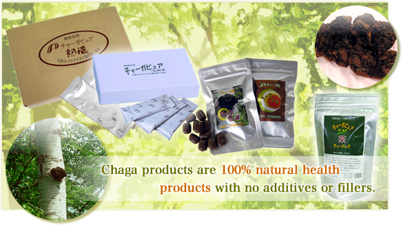 Chaga products are 100% natural health products with no additives or fillers.